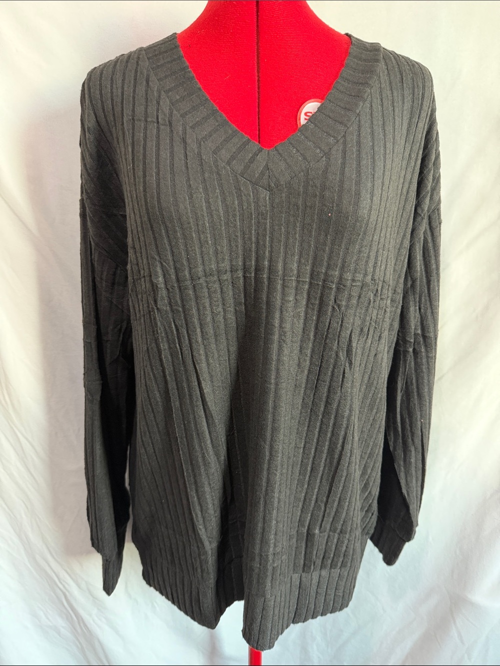Classic V-Neck Ribbed Sweater - LL49